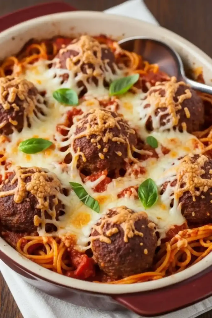 Baked Spaghetti Meatballs