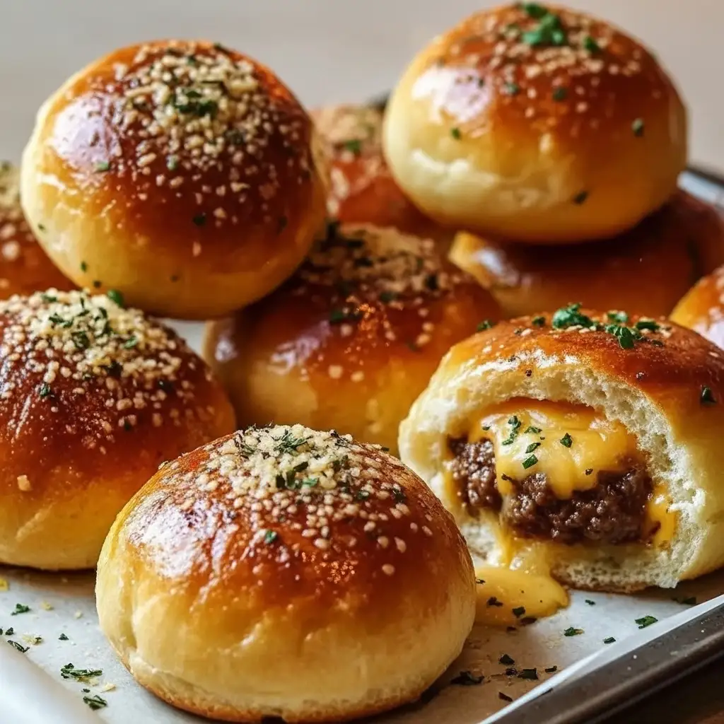 Garlic Parmesan Cheeseburger Bombs