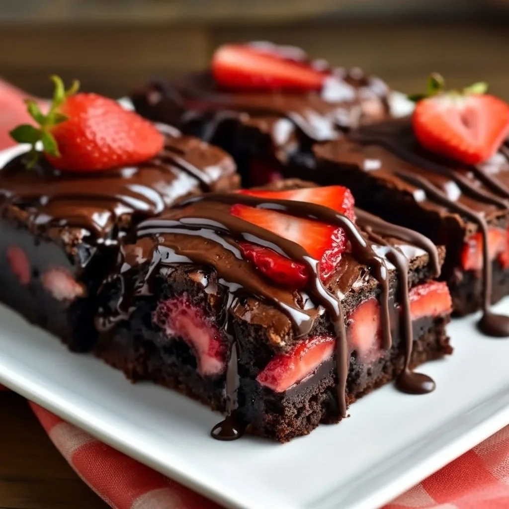 Chocolate Covered Strawberry Brownies