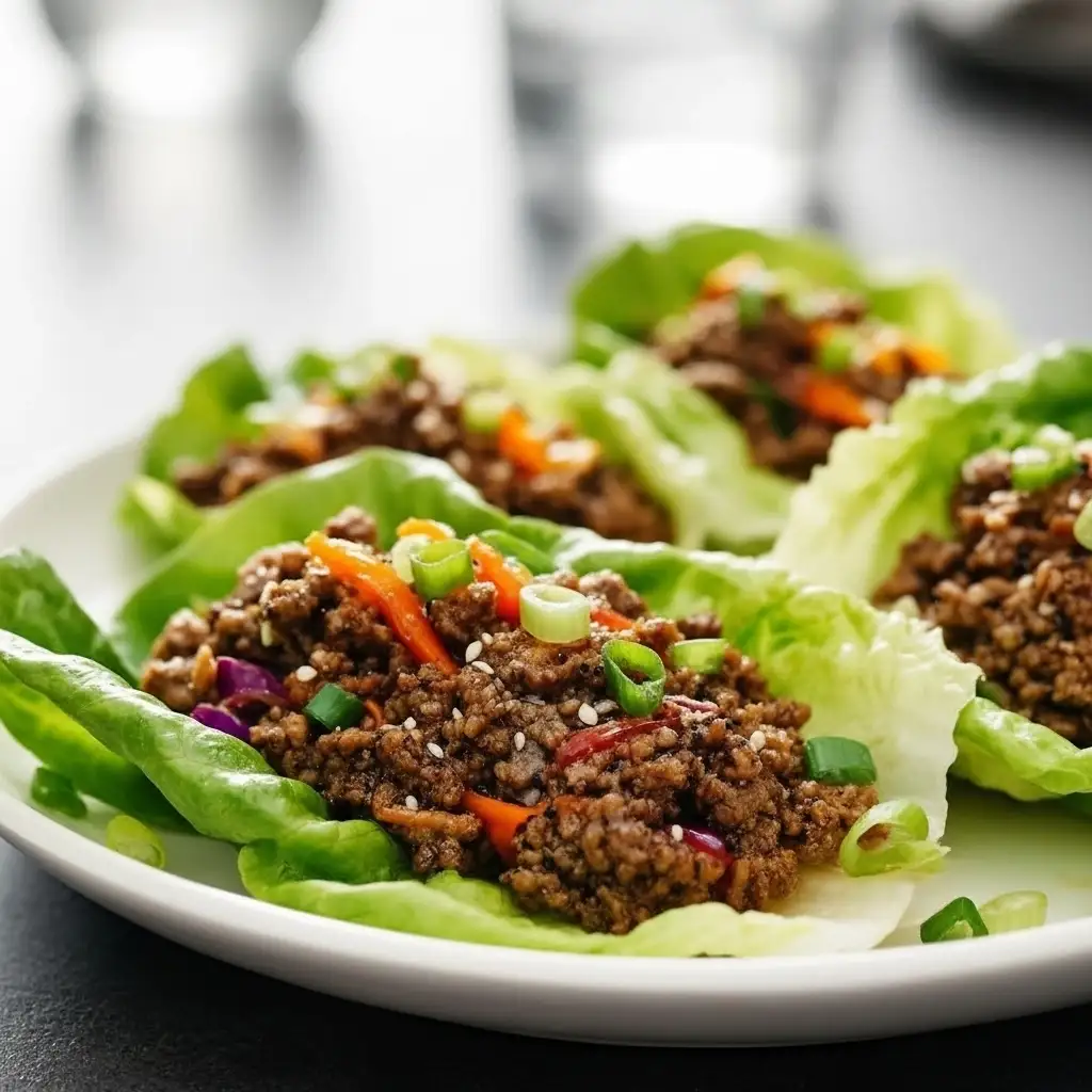 Asian Style Ground Beef Lettuce Wraps