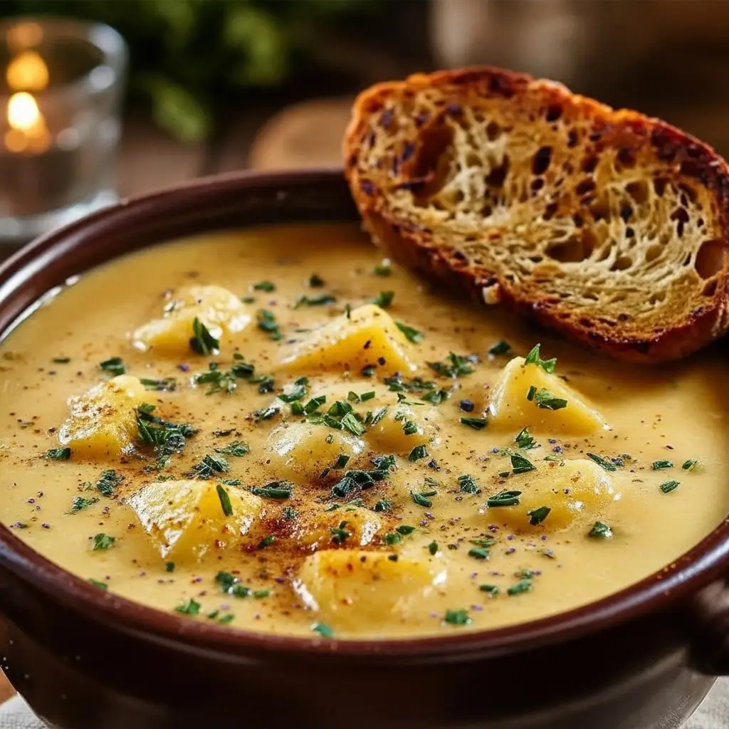 Cheddar Garlic Herb Potato Soup