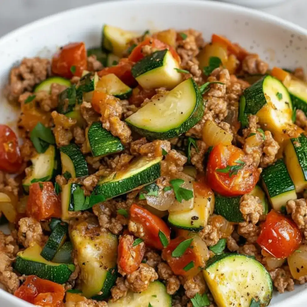 Ground Turkey And Zucchini Skillet