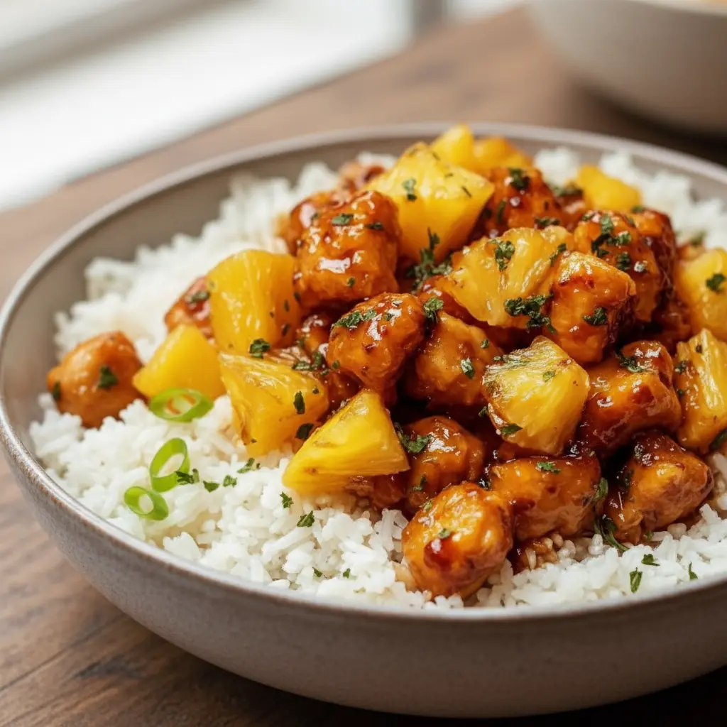 pineapple chicken and rice